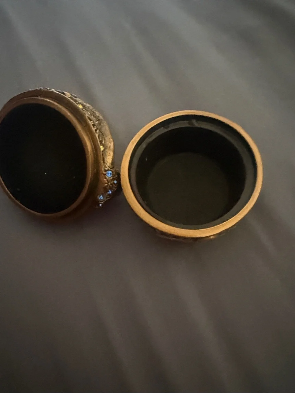 Juno Monkey Box Kashmir Ring Museum Gold Plated 1- 3/4” x 1-1/2”